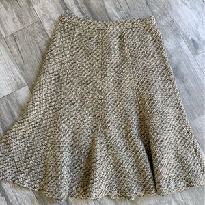 Jones New York Neutral Tweed A-Line Skirt in Beige and Cream